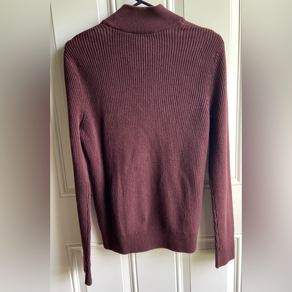 Express Mens Cotton Plum High Neck Sweater - Picture 2 of 5